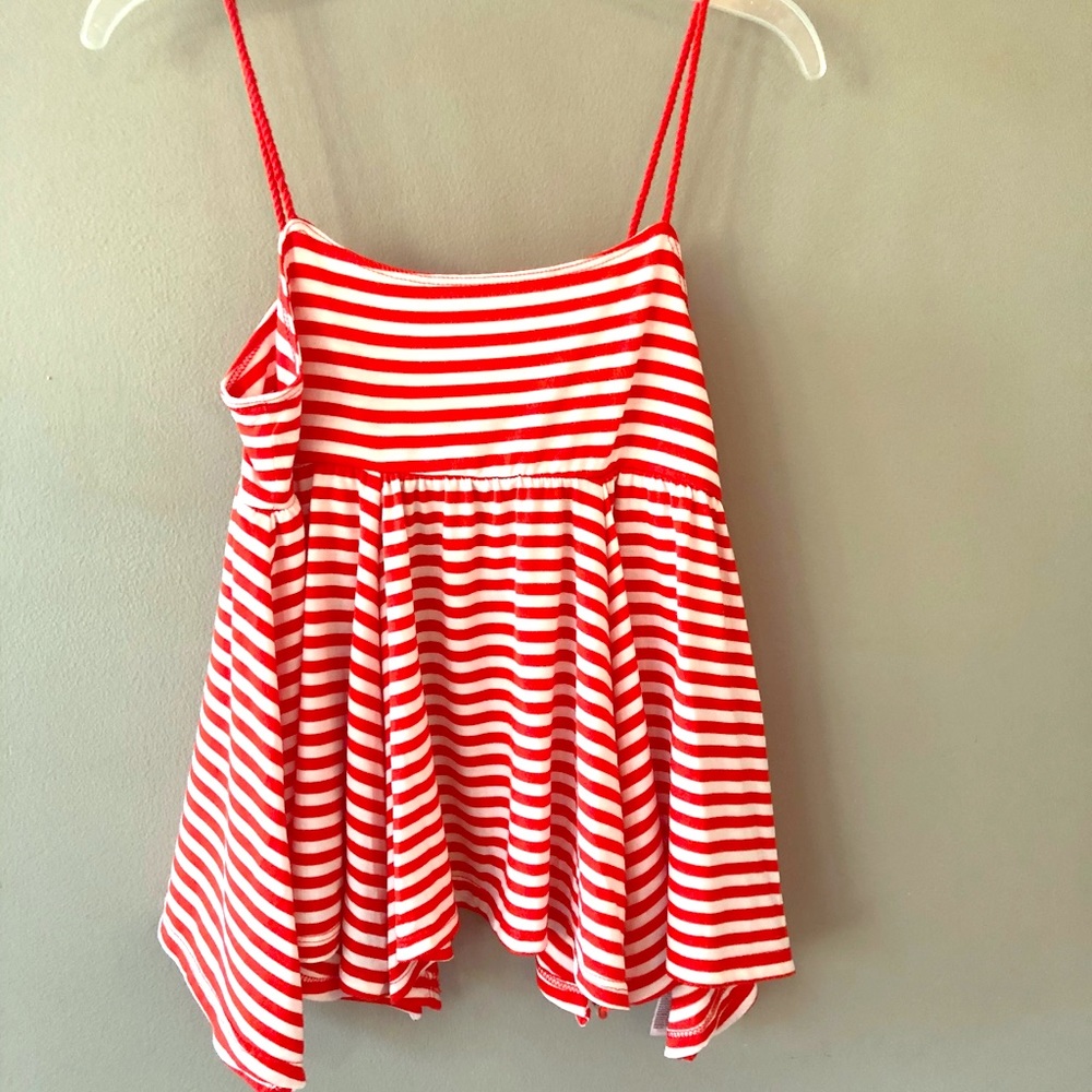Red and white top